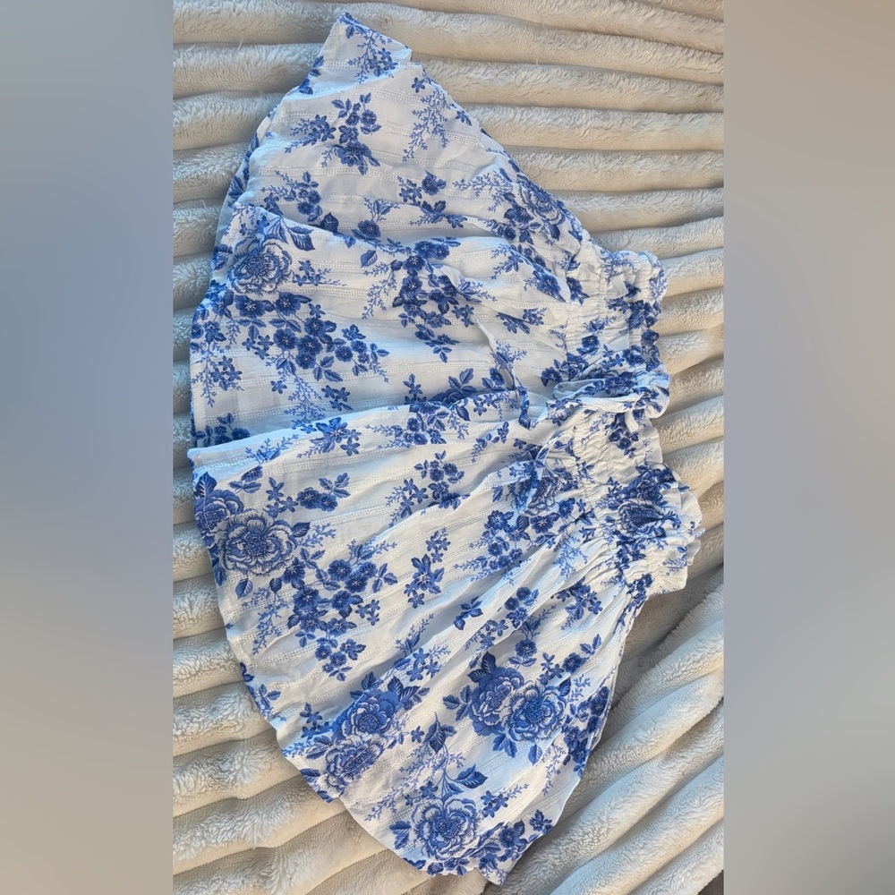 Floral Blue and White Skirt